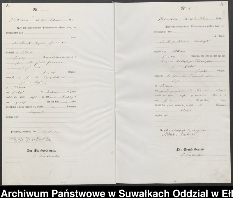 image.from.unit.number "Geburts-Haupt-Register des Königlichen Preussischen Standes-Amtes Kallischken Kreis Johannisburg"