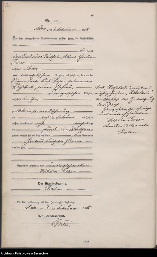 Obraz 19 z jednostki "Geburtsregister"