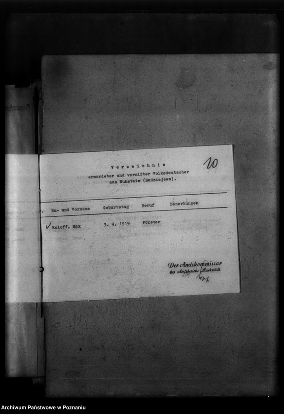Obraz 14 z jednostki "Kreis Wongrowitz (Wągrowiec). Wykazy miejscowych Niemców, którzy zginęli w 1939 roku - korespondecja"