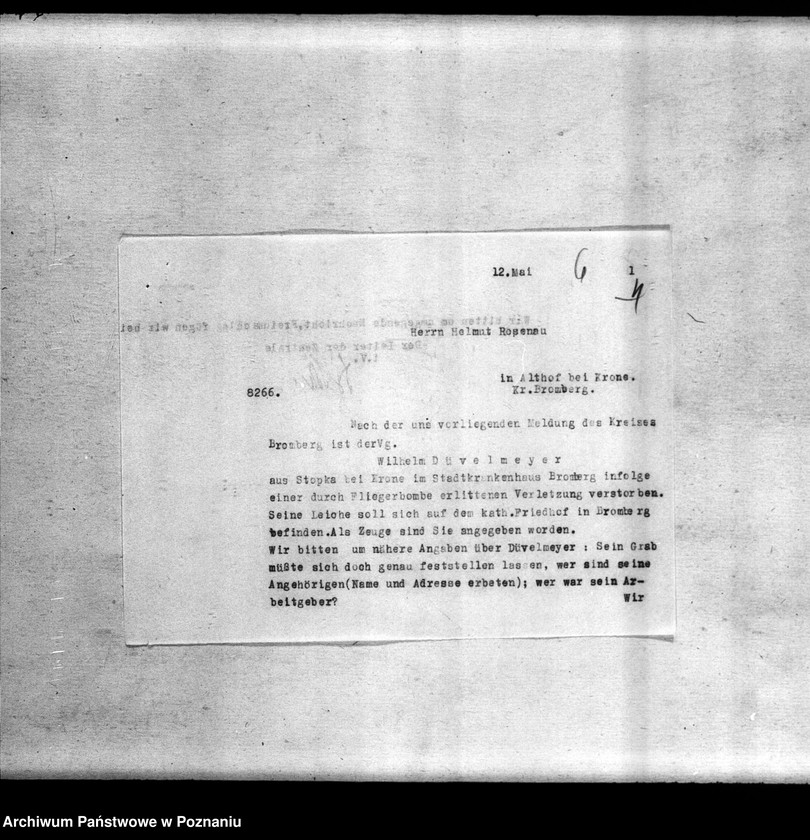 Obraz 10 z jednostki "Amtsbezirk Krone (powiat Bydgoszcz). Zgłoszenia zmarłych i zaginionych miejscowych Niemców w 1939 roku"