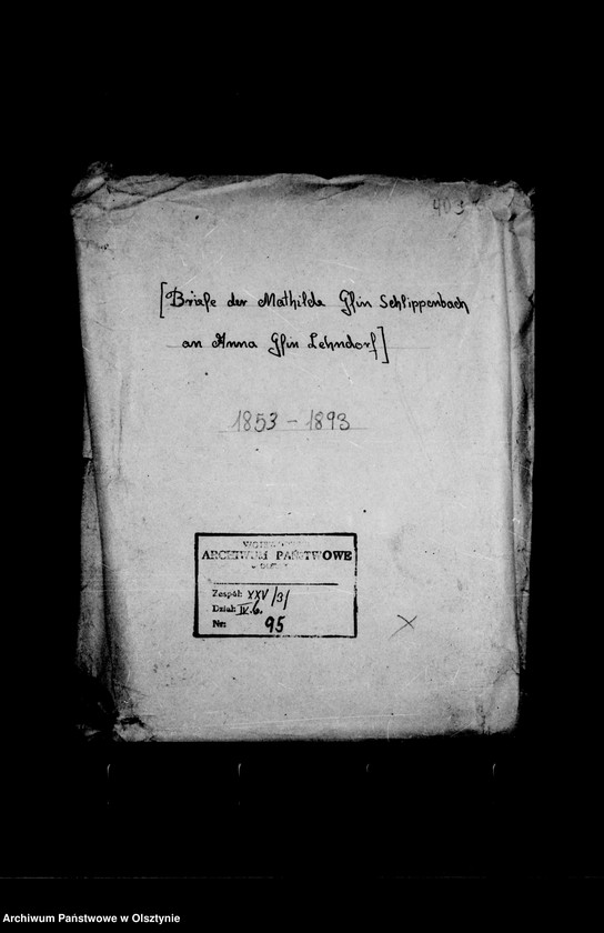 image.from.unit.number "/Mathilde Gfin Schlippenbach an Anna Gfin Lehndorf geb. Hahn/"