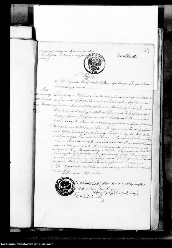 image.from.unit.number "Anneksa Aktów Ślubnych Parafii Mirosławskiej z roku 1868"