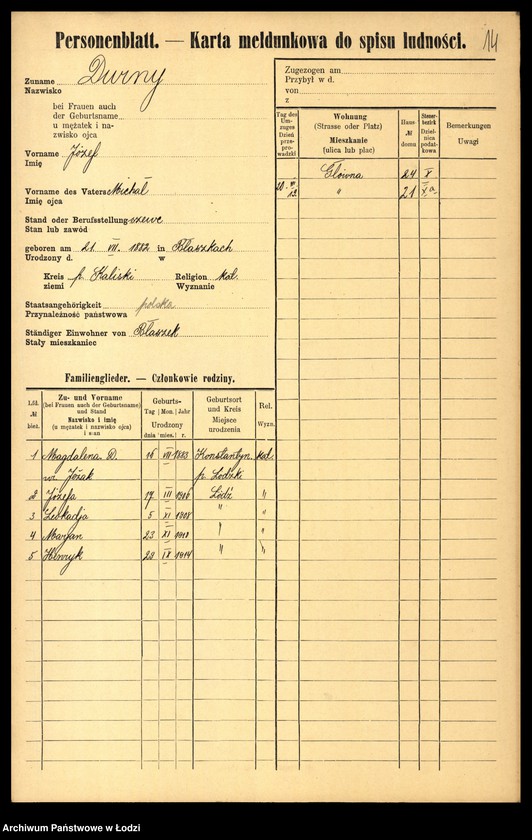 image.from.unit.number "[Spis ludności Łodzi] Durkowska - Dygas"