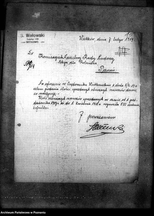 Obraz 19 z jednostki "Sztuczne nawozy zaprzedane w czasie od 1.10.17 - 1.4.1918"