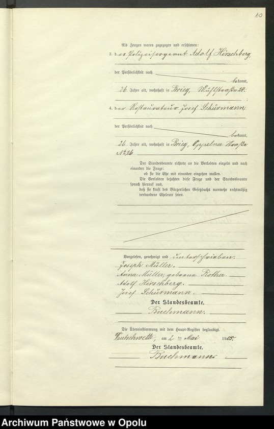 Obraz 14 z jednostki "Heiraths-Neben-Register des Standesamts Deutsch Wette pro 1905"