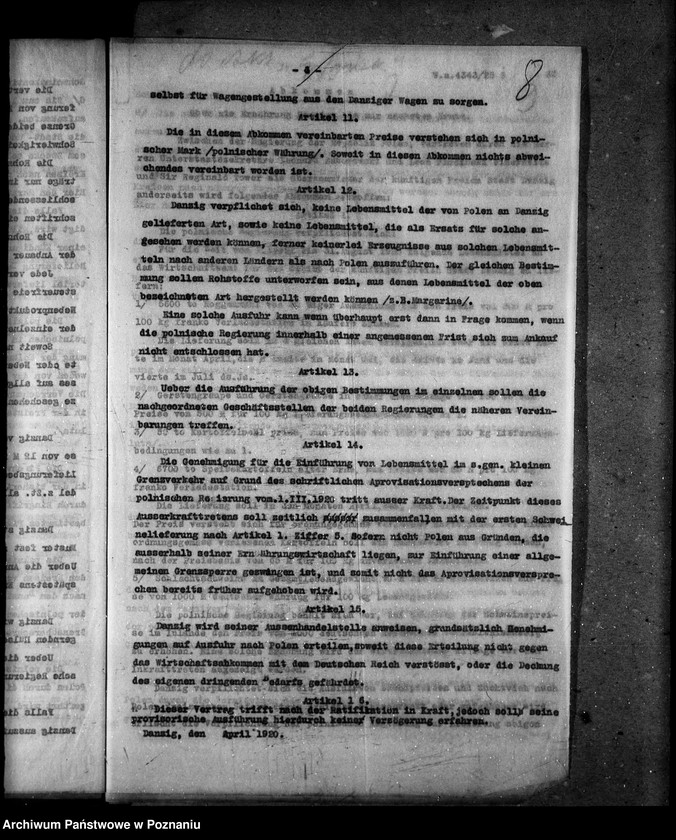 Obraz 12 z jednostki "Sprawy prawne Wolne Miasto Gdańsk [umowy i konwencje]"