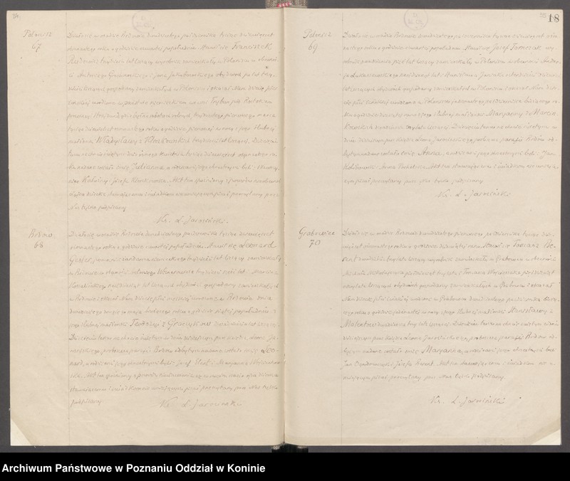 Obraz 20 z jednostki "Księga akt urodzeń, małżeństw, zgonów za 1918 rok"