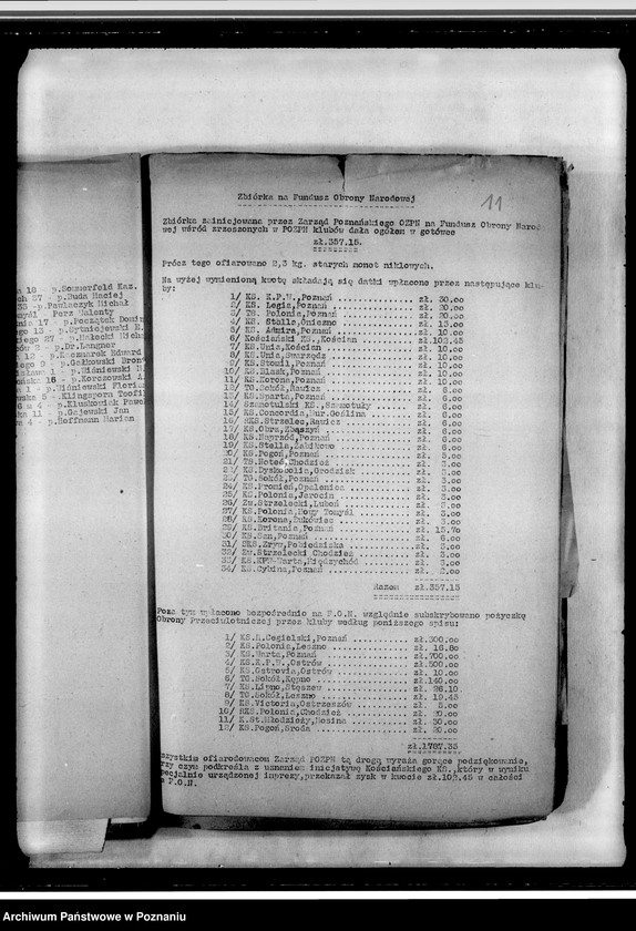 Obraz 14 z jednostki "Korespondencja dotycząca działalności sportowej: adresy towarzystw zrzeszonych w Polskim Okręgowym Związku Piłki Nożnej. Tabela rozgrywek"