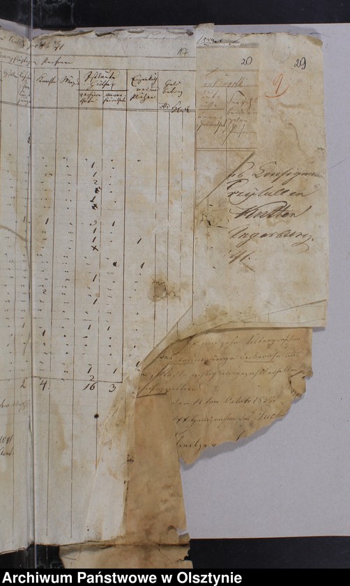 image.from.unit.number "General-Nachweisung der Personaldezemspflichtigen im Kirchspiel 1840/1841 Rechnungsbelege 1838-1844"