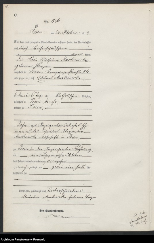 Obraz 12 z jednostki "Księga miejscowa zgonów tom V [Rejestr główny zgonów]"