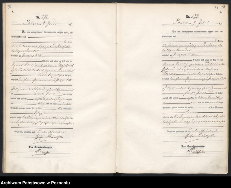 Obraz 19 z jednostki "Księga urodzeń t. II"