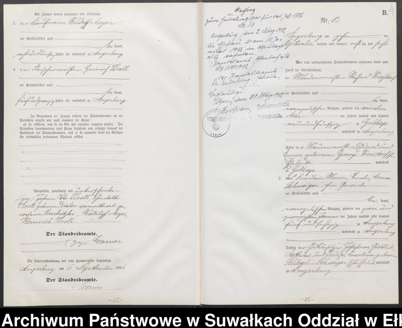 image.from.unit.number "Heiraths-Neben-Register des Preussischen Standes-Amtes Angerburg Kreis Angerburg"