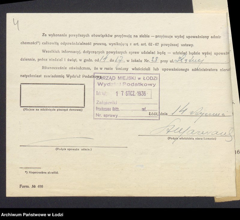 Obraz 6 z jednostki "Księga inwentarzowa nieruchomości m. Łodzi ul. Braterska"