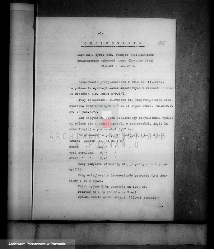 Obraz 20 z jednostki "Szacunek nieruchomości ziemskiej Wyrza w powiecie wyrzyskim"