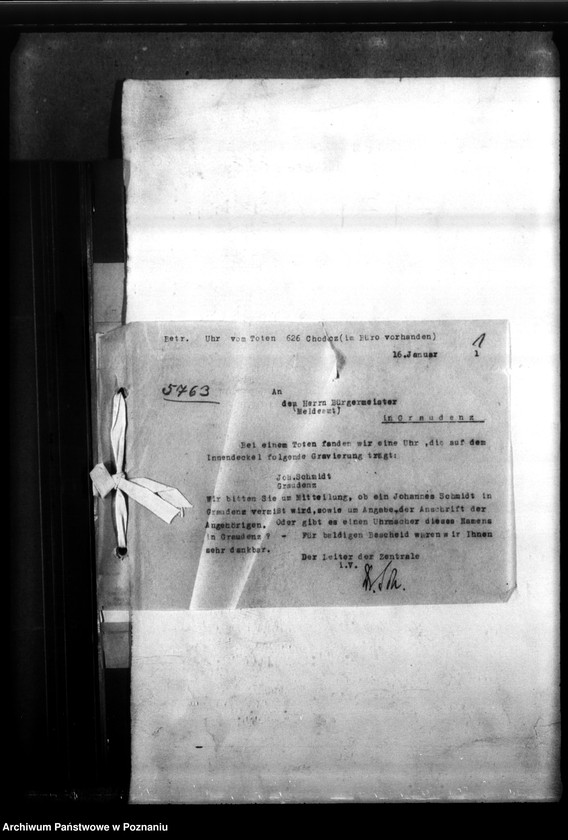 Obraz 5 z jednostki "Uhr mit der Gravierung Johann Schmidt - Graudenz (Grudziądz)"