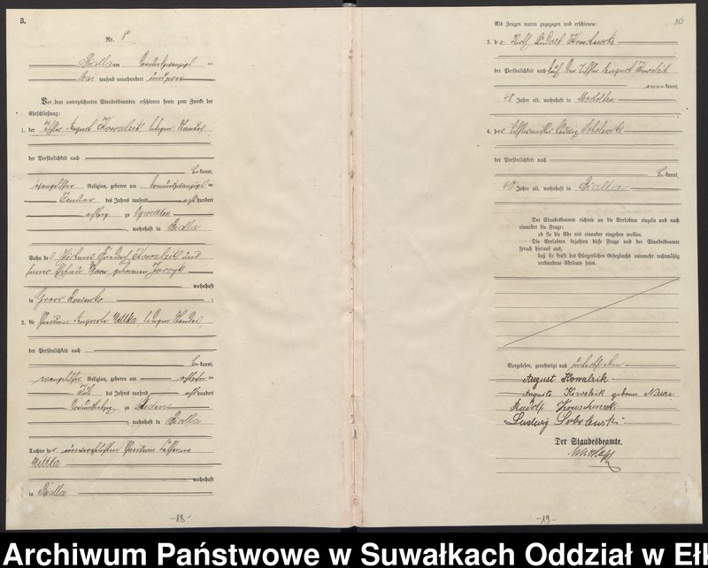 image.from.unit.number "Heiraths-Haupt-Register des Königlichen Preussischen Standes-Amtes Bialla Kreis Johannisburg"
