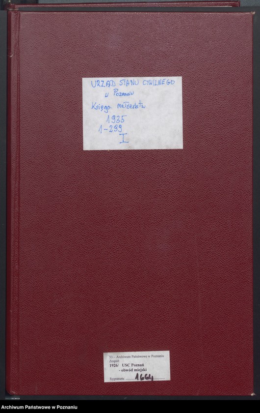 Obraz 2 z jednostki "Księga miejscowa małżeństw tom I [Rejestr główny małżeństw]"