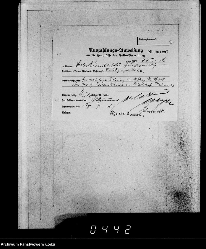 Obraz 15 z jednostki "Aufträge, [Lieferscheinen und Rechnungen] 16051-16121 [Zamówienia, rachunki, dowody dostaw, zapotrzebowania na żywność dla Getta]"