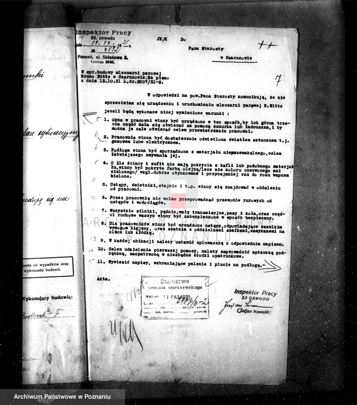 Obraz 11 z jednostki "Zatwierdzenie zakładu przemysłowego, urządzenia mleczarni nr 473 własność Benno Witte - Czarnków"