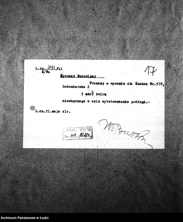 Obraz 20 z jednostki "[Kuchnia nr 370, ul. Lutomierska 2. Działalność kuchni, personel, konsumenci, kontrole]"