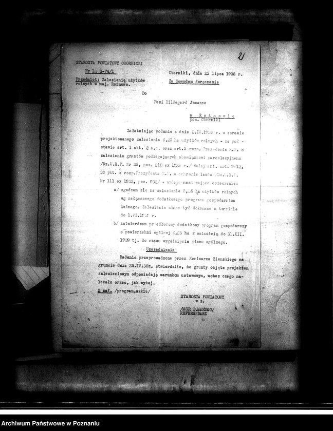 image.from.unit.number "Majątek Rożnowo powiatu obornickiego parcelacja Państwowego Banku Rolnego"
