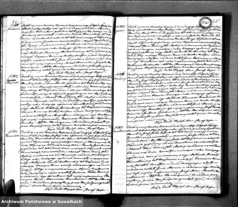 image.from.unit.number "Księga Duplikat Urodzonych, Zaślubionych i Zeszłych Parafii Kopciowskiey służyć mająca na Rok 1845"