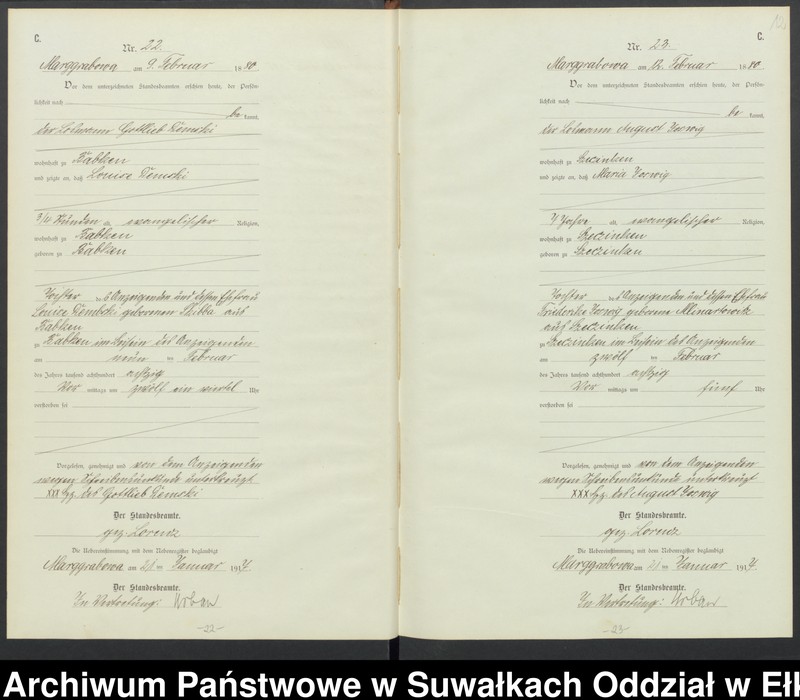 image.from.unit.number "C1.Sterbe-Register (Haupt-Register)Standesamt Marggrabowa Landbezirk vol. I No.1 bis 205"