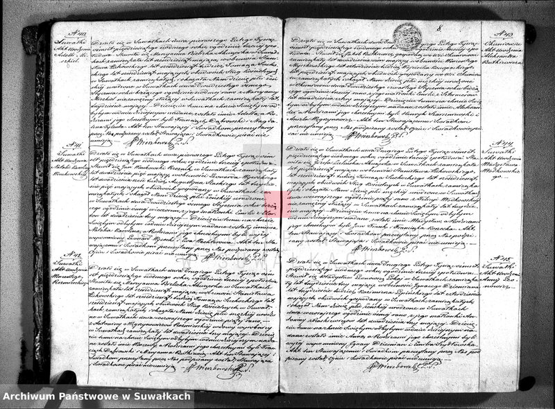 image.from.unit.number "Księga duplikat do zapisywania aktów urodzonych, zaślubionych i zmarłych parafii suwalskiej 1857 rok"