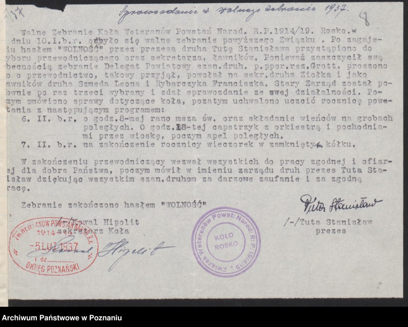 Obraz 12 z jednostki "Rosko, powiat Czarnków - akta koła."