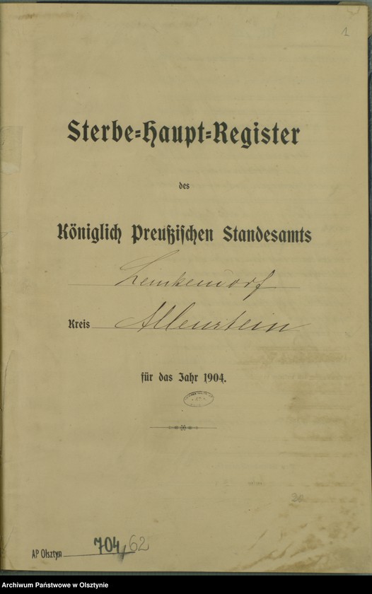 image.from.unit.number "Sterbe-Haupt-Register Nr 1 - 64"