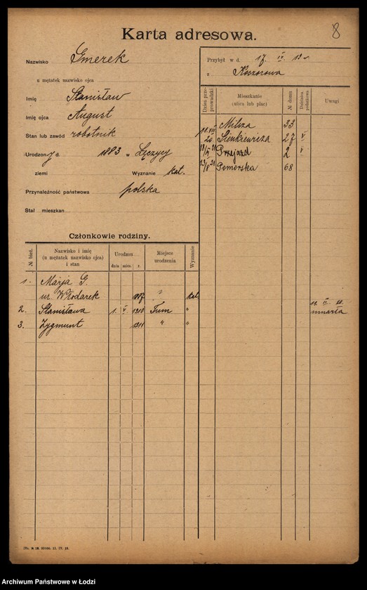 Obraz 10 z jednostki "[Spis ludności Łodzi] Gmerczyńska - Gogul"