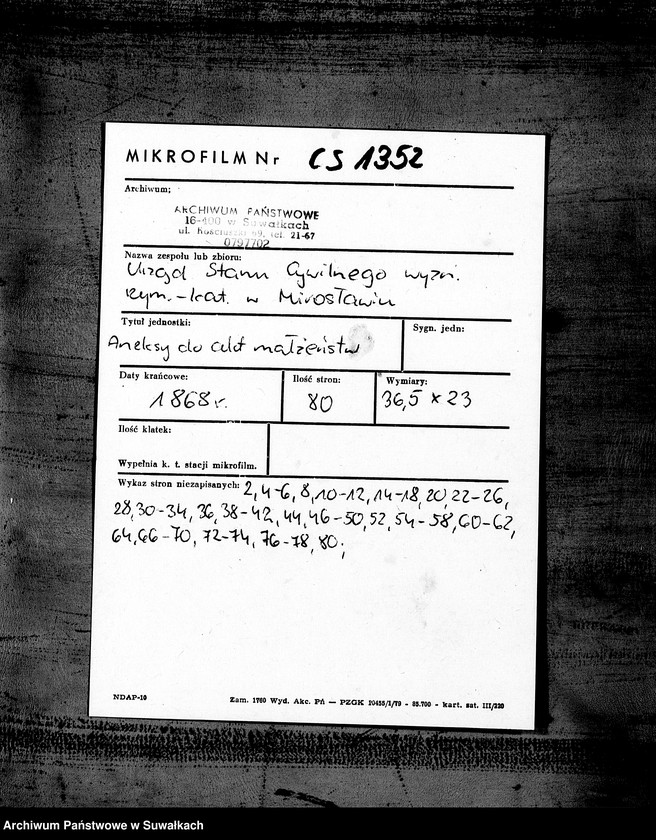 image.from.unit.number "Anneksa Aktów Ślubnych Parafii Mirosławskiej z roku 1868"