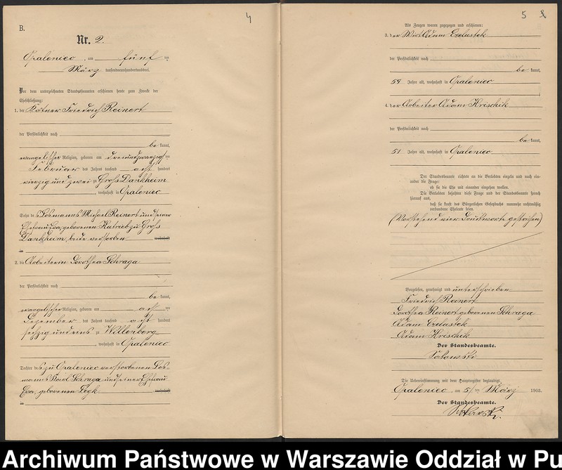 Obraz 6 z jednostki "Księga małżeństw parafii ewangelicko-augsburskiej w Opaleńcu"