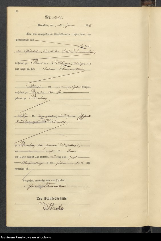 image.from.unit.number "Sterbe-Haupt-Register Breslau II 1896 Band 5"