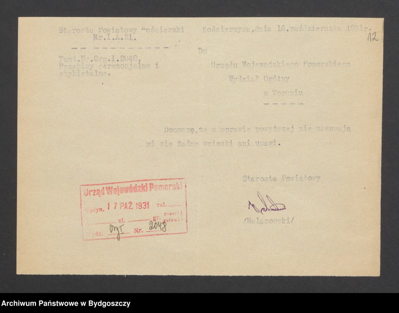 Obraz 14 z jednostki "Reprezentacja Rządu, uroczystości oficjalne i udział w nich Wojewody"