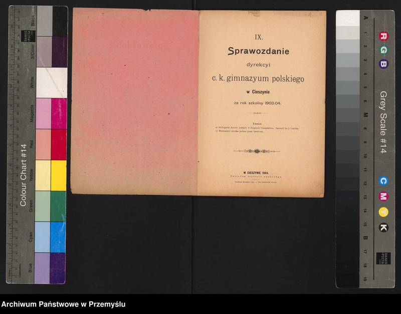 image.from.unit.number "IX Sprawozdanie dyrekcji c.k. gimnazjum polskiego w Cieszynie za rok szkolny 1903/04"