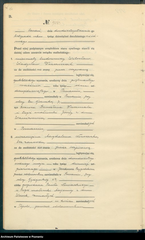 Obraz 18 z jednostki "Księga miejscowa małżeństw tom IV [Rejestr główny małżeństw]"