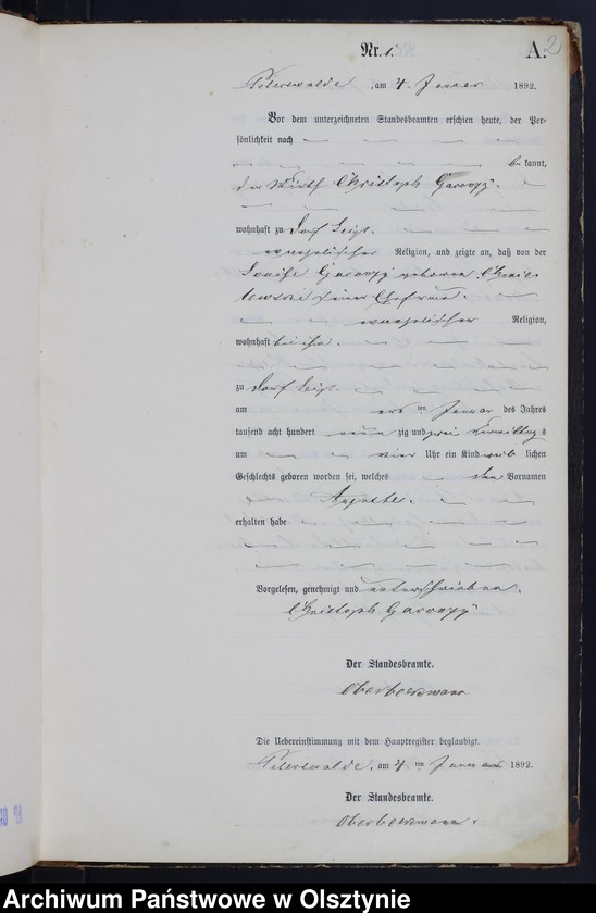 Obraz z jednostki "Geburts-Neben-Register Nr 1 - 77"