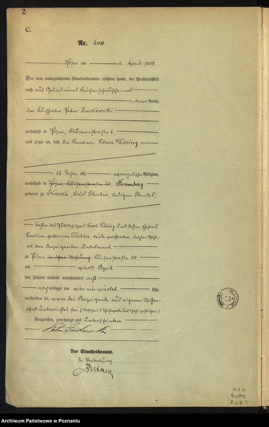 Obraz 4 z jednostki "Księga miejscowa zgonów tom II [Rejestr główny zgonów]"