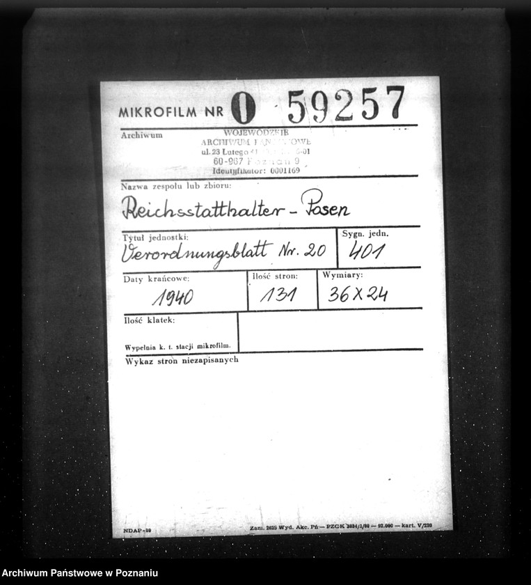 Obraz 2 z jednostki "Verordnungsblatt Nr. 20"