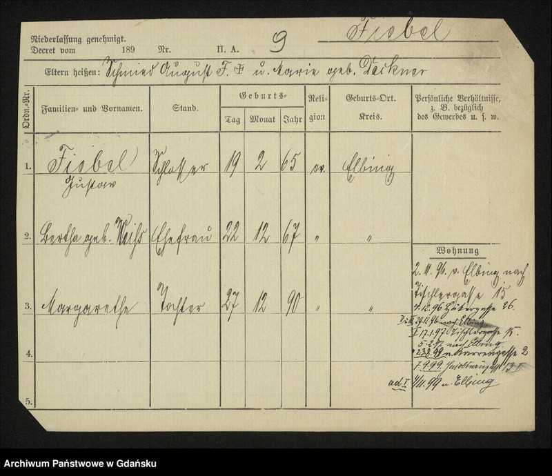 image.from.unit.number "Karty meldunkowe: Fidelack -Fiedling"