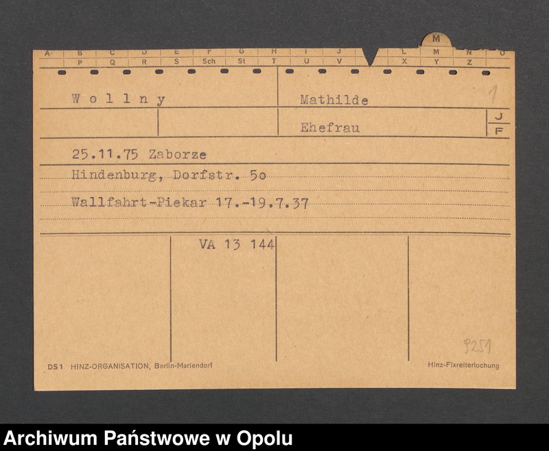 Obraz 3 z jednostki "[Wollny Mathilde, ur. 25.11.1875 Zaborze]"