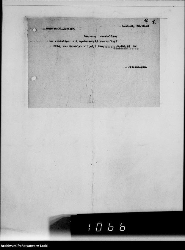 Obraz 14 z jednostki "Heeresbekleidungsamt München.Kriegsauftrag 6/14"