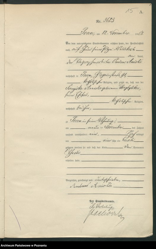 Obraz 18 z jednostki "Księga miejscowa urodzeń t. VII"