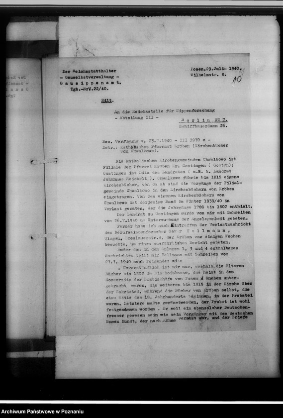 image.from.unit.number "Einziehungsprotokolle [ksiąg kościelnych oraz korespondencja w sprawie zaginionych ksiąg] in Kröben [w Krobi, powiat gostyński]"