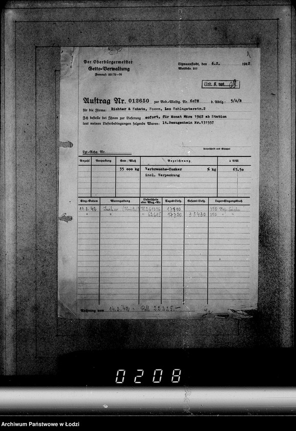 Obraz 5 z jednostki "Aufträge [Lieferscheinen und Rechnungen] 12596-12650 Lebensmitteleinkauf 5/Mü"