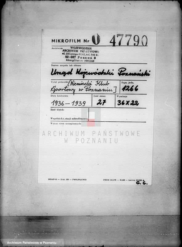 Obraz 2 z jednostki "/Niemiecki Klub Sportowy w Poznaniu/"