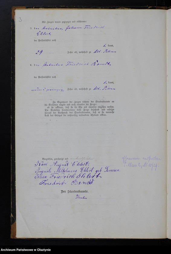 image.from.unit.number "Heiraths-Haupt-Register Tom I,Nr 1 - 29"