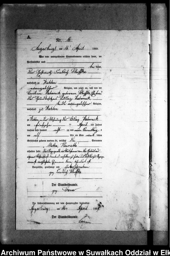 image.from.unit.number "Geburts-Neben-Register des Preussischen Standes-Amtes Kehlen Kreis Angerburg"