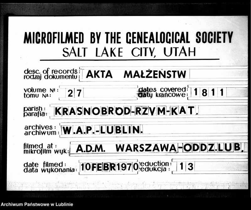 Obraz 1 z jednostki "Księga małżeństw"